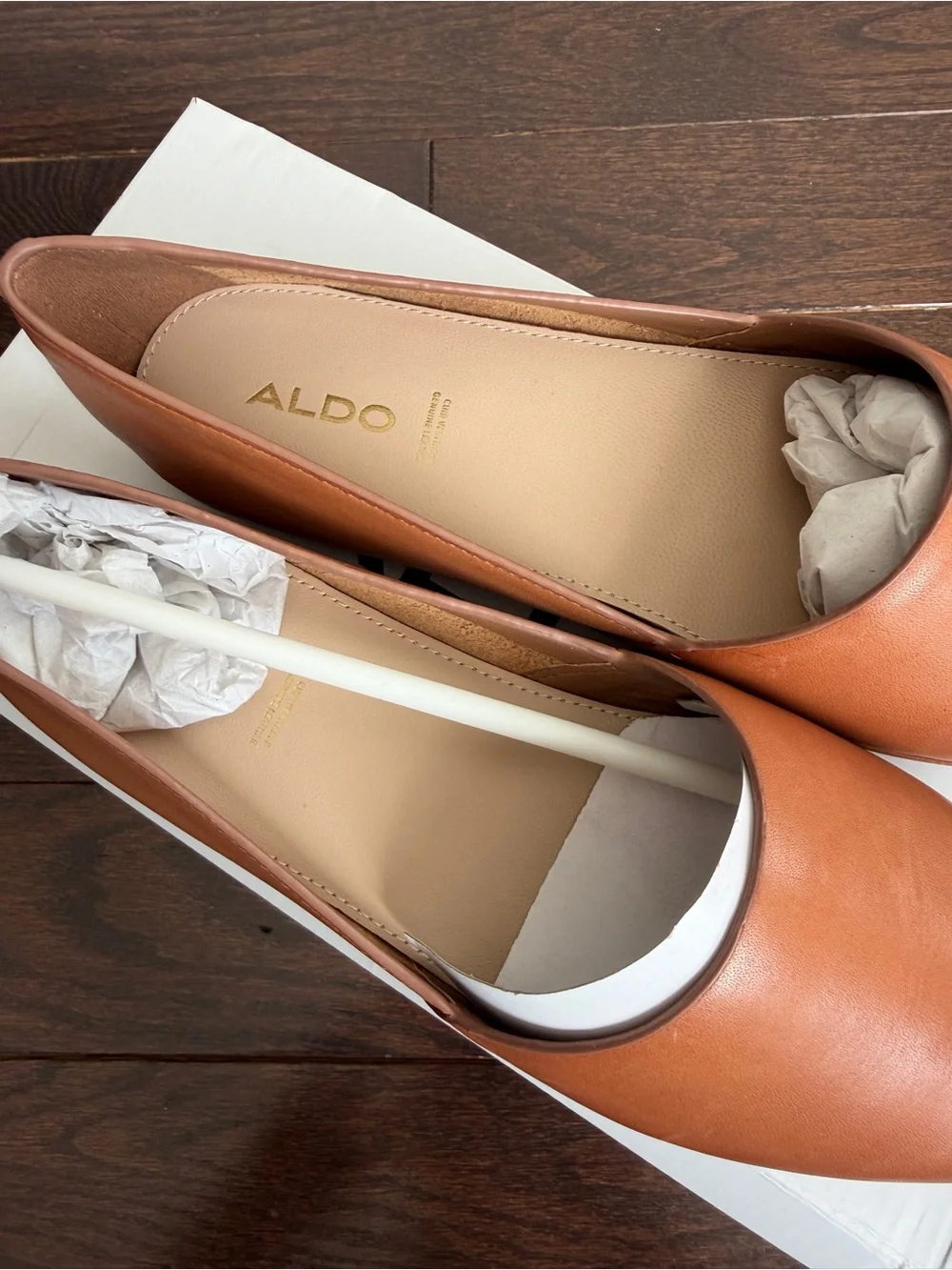 ALDO Blanchette Cognac Pointed Slip-On Flats size 7.5